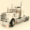 Iconic Replicas - Australian Kenworth W900 6x4 Prime Mover Truck White Blue Metallic - Scale 1:50
