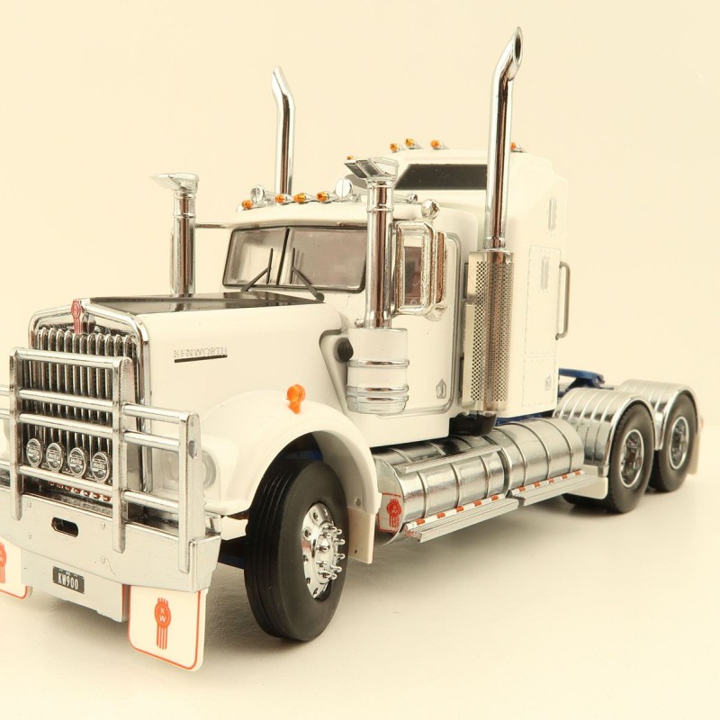 Iconic Replicas - Australian Kenworth W900 6x4 Prime Mover Truck White Blue Metallic - Scale 1:50