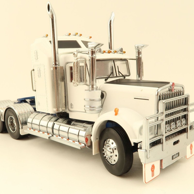 Iconic Replicas - Australian Kenworth W900 6x4 Prime Mover Truck White Blue Metallic - Scale 1:50