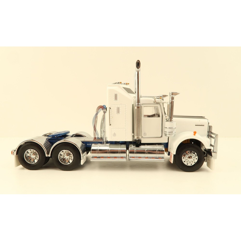 Iconic Replicas - Australian Kenworth W900 6x4 Prime Mover Truck White Blue Metallic - Scale 1:50