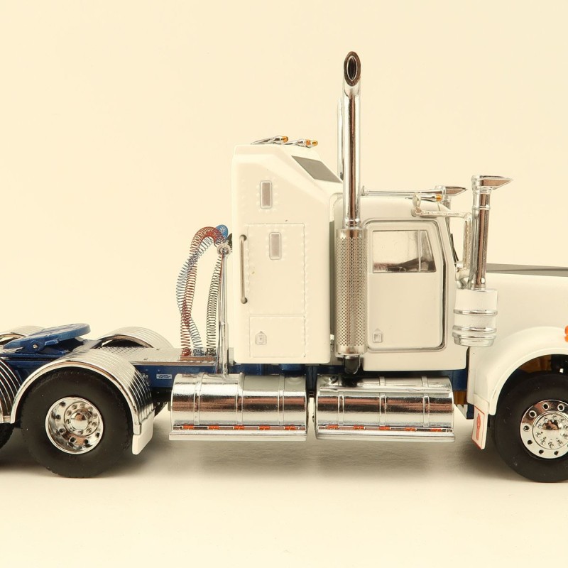Iconic Replicas - Australian Kenworth W900 6x4 Prime Mover Truck White Blue Metallic - Scale 1:50