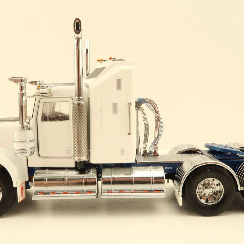 Iconic Replicas - Australian Kenworth W900 6x4 Prime Mover Truck White Blue Metallic - Scale 1:50
