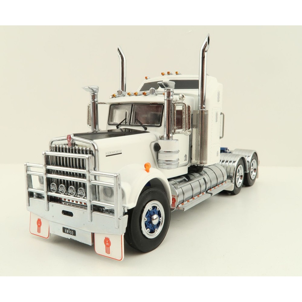 Iconic Replicas - Australian Kenworth W900 6x4 Prime Mover Truck White Blue Spider Wheels - Scale 1:50