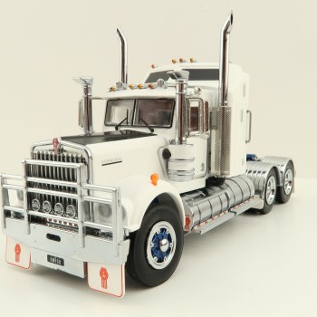 Iconic Replicas - Australian Kenworth W900 6x4 Prime Mover Truck White Blue Spider Wheels - Scale 1:50
