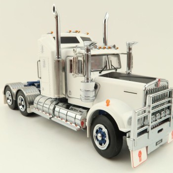 Iconic Replicas - Australian Kenworth W900 6x4 Prime Mover Truck White Blue Spider Wheels - Scale 1:50