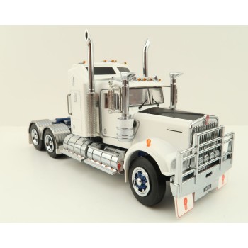 Iconic Replicas - Australian Kenworth W900 6x4 Prime Mover Truck White Blue Spider Wheels - Scale 1:50
