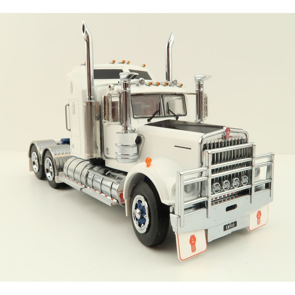 Iconic Replicas - Australian Kenworth W900 6x4 Prime Mover Truck White Blue Spider Wheels - Scale 1:50