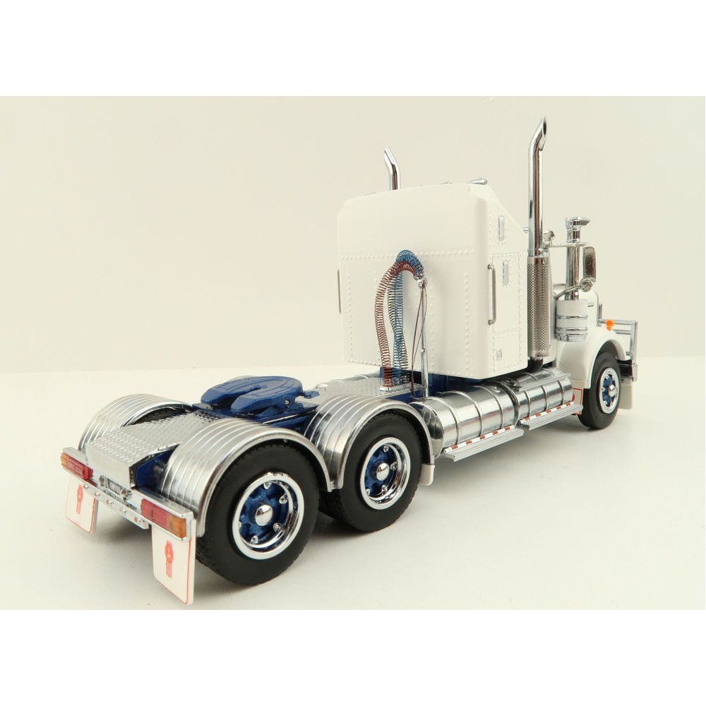 Iconic Replicas - Australian Kenworth W900 6x4 Prime Mover Truck White Blue Spider Wheels - Scale 1:50