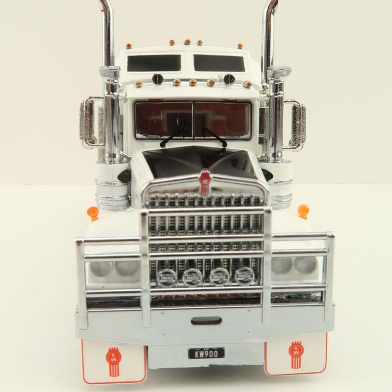 Iconic Replicas - Australian Kenworth W900 6x4 Prime Mover Truck White Blue Spider Wheels - Scale 1:50