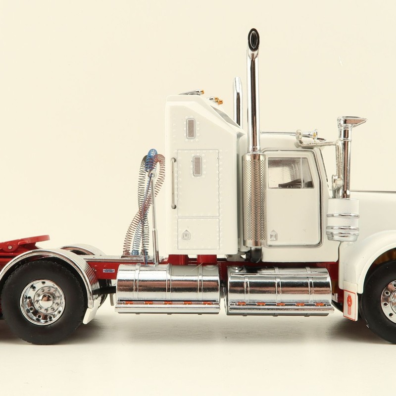 Iconic Replicas - Australian Kenworth W900 6x4 Prime Mover Truck White Red - Scale 1:50