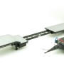 Iconic Replicas - Custom Transport Equipment CTE 45' Extendable Drop Deck Trailer with 3axle Dolly Black - Scale 1:50