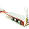 Iconic Replicas - Custom Transport Equipment CTE 45' Extendable Drop Deck Trailer with 3axle Dolly Red - Scale 1:50