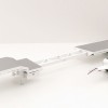 Iconic Replicas - Custom Transport Equipment CTE 45' Extendable Drop Deck Trailer with 3axle Dolly White - Scale 1:50