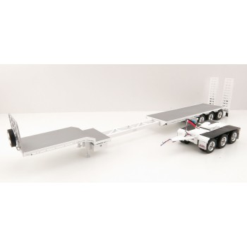 Iconic Replicas - Custom Transport Equipment CTE 45' Extendable Drop Deck Trailer with 3axle Dolly White - Scale 1:50