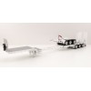 Iconic Replicas - Custom Transport Equipment CTE 45' Extendable Drop Deck Trailer with 3axle Dolly White - Scale 1:50