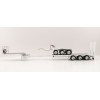 Iconic Replicas - Custom Transport Equipment CTE 45' Extendable Drop Deck Trailer with 3axle Dolly White - Scale 1:50