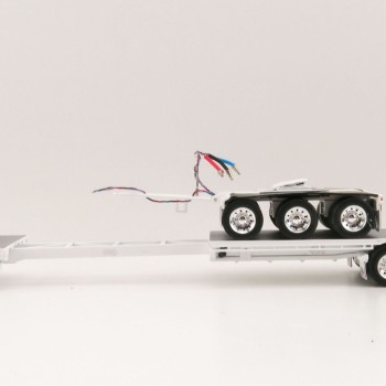 Iconic Replicas - Custom Transport Equipment CTE 45' Extendable Drop Deck Trailer with 3axle Dolly White - Scale 1:50