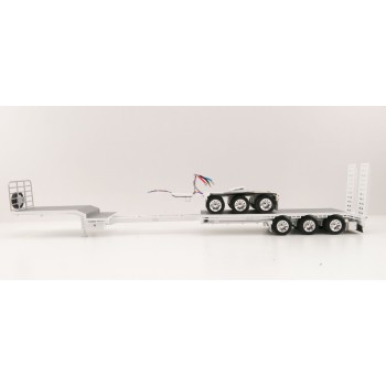 Iconic Replicas - Custom Transport Equipment CTE 45' Extendable Drop Deck Trailer with 3axle Dolly White - Scale 1:50