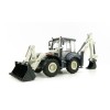 KDW - Kaidiwei White Backhoe Loader Scale 1:50
