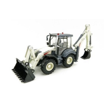 KDW - Kaidiwei White Backhoe Loader Scale 1:50