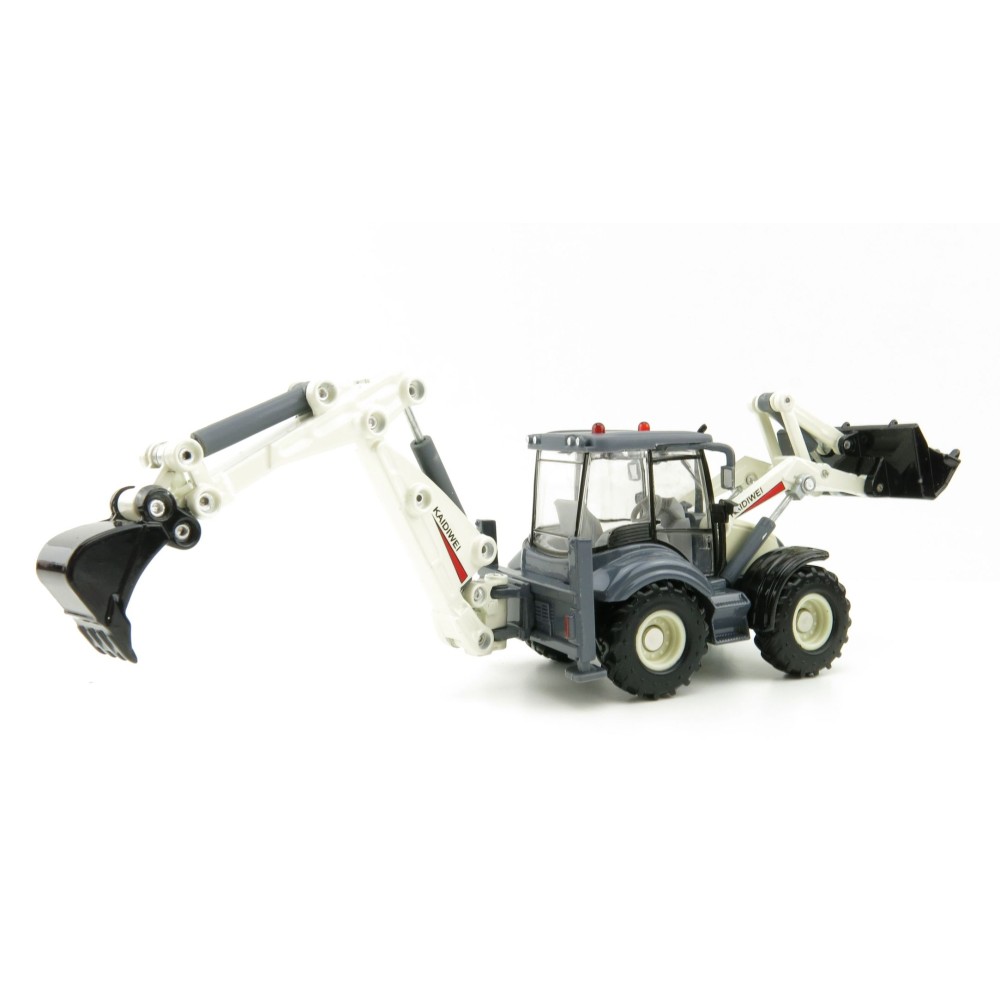 KDW - Kaidiwei White Backhoe Loader Scale 1:50