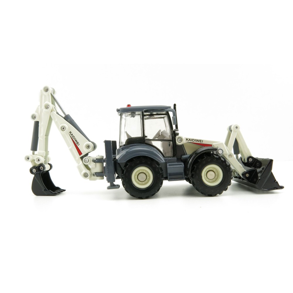 KDW - Kaidiwei White Backhoe Loader Scale 1:50