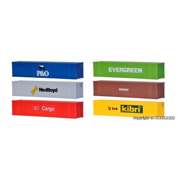Kibri 10922 - 40 ft Sea Containers 6 pieces Model Kit - Scale 1:87