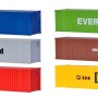 Kibri 10922 - 40 ft Sea Containers 6 pieces Model Kit - Scale 1:87