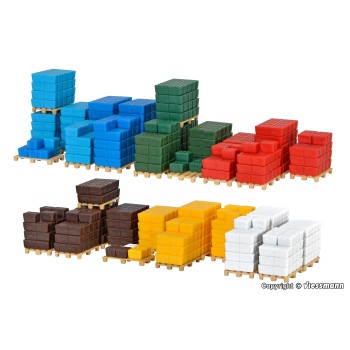 Kibri 38662 - Beverage Crates On Pallets Model Kit - Scale 1:87