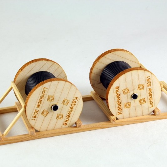 Ladegueter Bauer 01051 - 2x Cable Drums on Transport Frame - Scale 1:50