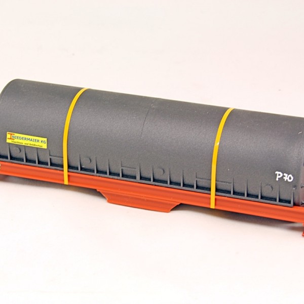 Ladegueter Bauer 01064 - Grey Tank Loos with Steel Transport Frame - Scale 1:50