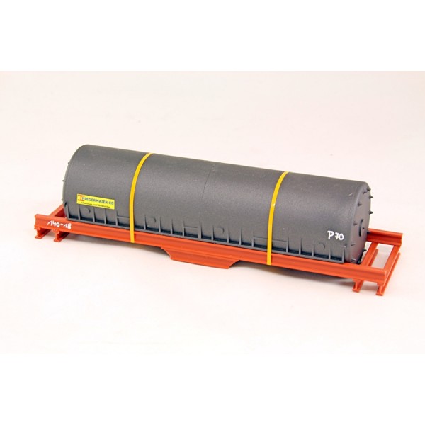 Ladegueter Bauer 01064 - Grey Tank Loos with Steel Transport Frame - Scale 1:50