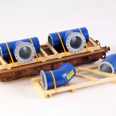 Ladegueter Bauer H01267 - 4x Pipe Moulding on 2x Transport Frames - Scale 1:87 1:50