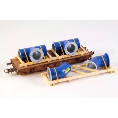 Ladegueter Bauer H01267 - 4x Pipe Moulding on 2x Transport Frames - Scale 1:87 1:50