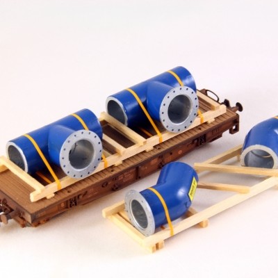 Ladegueter Bauer H01267 - 4x Pipe Moulding on 2x Transport Frames - Scale 1:87 1:50
