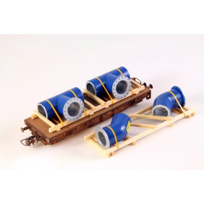 Ladegueter Bauer H01267 - 4x Pipe Moulding on 2x Transport Frames - Scale 1:87 1:50