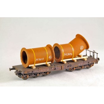 Ladegueter Bauer H01306 - 2x Flange Pipes Fittings on Transport Frame - Scale 1:87 1:50