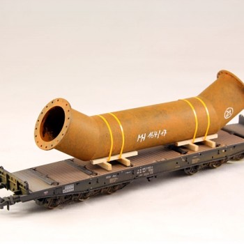 Ladegueter Bauer H01308 - Double Bend Flange Pipe on Transport Frame - Scale 1:87 1:50