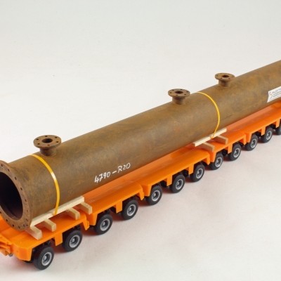 Ladegueter Bauer LKW1005 - Long Flange Tube with 4 Connectors on Transport Frame - Scale 1:50