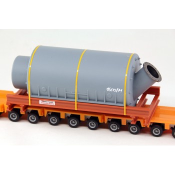 Ladegueter Bauer LKW1061 - Grey Tank with Transport Frame - Scale 1:50