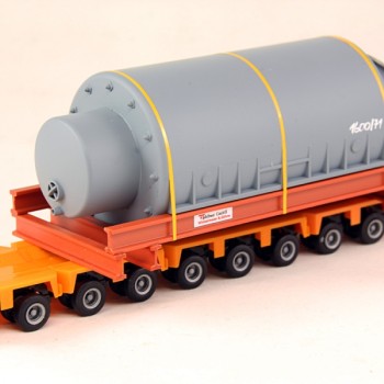 Ladegueter Bauer LKW1061 - Grey Tank with Transport Frame - Scale 1:50