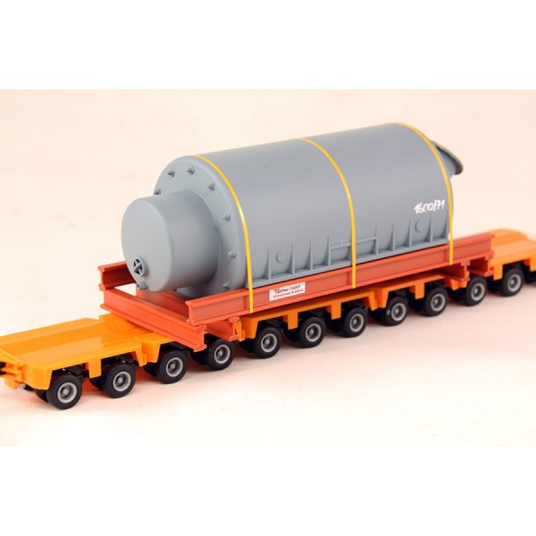 Ladegueter Bauer LKW1061 - Grey Tank with Transport Frame - Scale 1:50