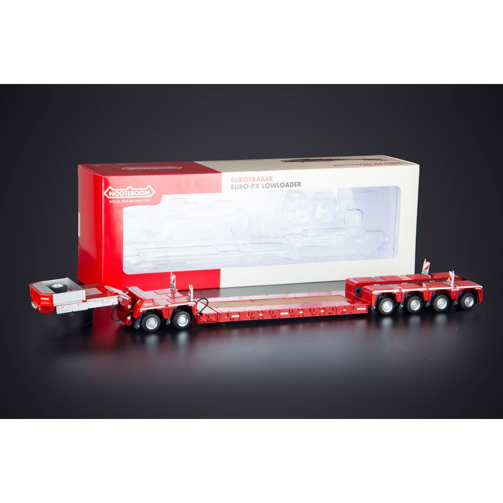 Marge Models 2011-01 - Red Nooteboom EURO-PX 2+4 Low Loader Trailer with Interdolly - Scale 1:32