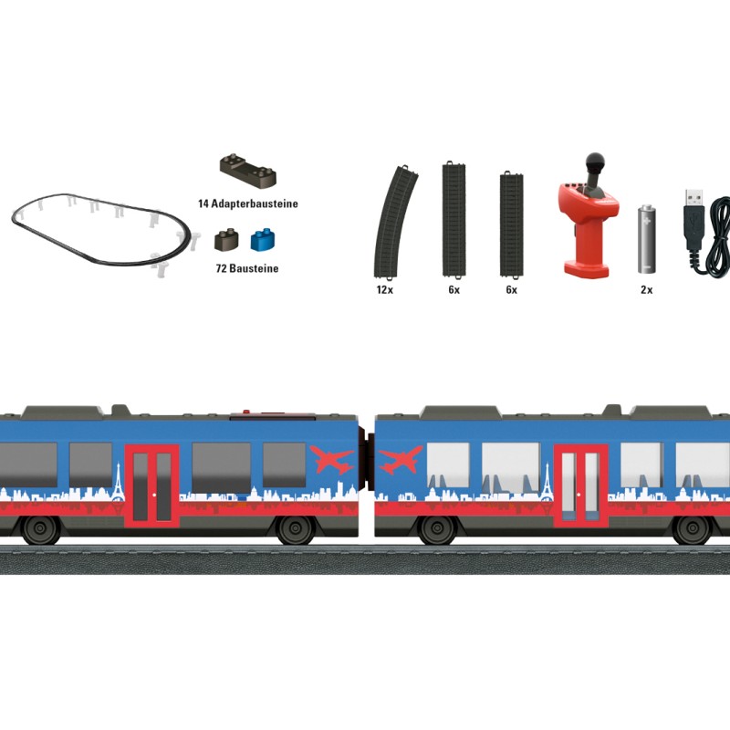 Märklin 29307 - Airport Express Elevated Railroad Train Set Rechargable Battery My World 