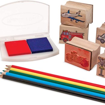 Melissa & Doug - Wooden Vehicle Stamp Set