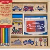 Melissa & Doug - Wooden Vehicle Stamp Set