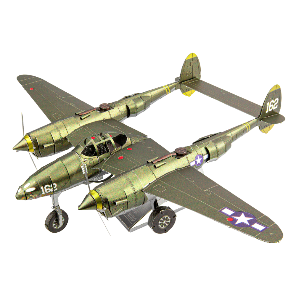 Metal Earth 3D ICONX Laser Cut DIY Model KIT - Lockheed Martin P-38 Lighting Fighter Bomber Plane WW II - Scale 1:79