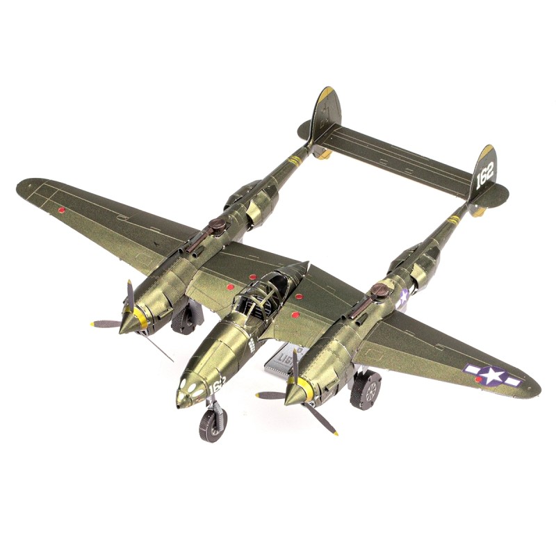 Metal Earth 3D ICONX Laser Cut DIY Model KIT - Lockheed Martin P-38 Lighting Fighter Bomber Plane WW II - Scale 1:79