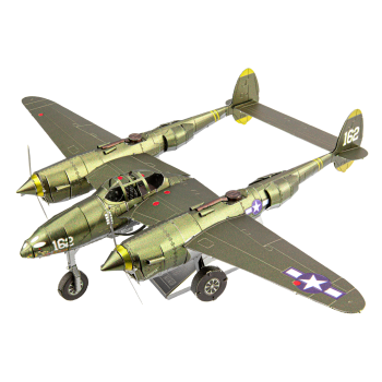Metal Earth 3D ICONX Laser Cut DIY Model KIT - Lockheed Martin P-38 Lighting Fighter Bomber Plane WW II - Scale 1:79