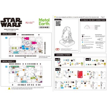 Metal Earth 3D ICONX Laser Cut DIY Model KIT - R2-D2 Droid Premium Series - Star Wars
